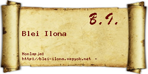 Blei Ilona névjegykártya